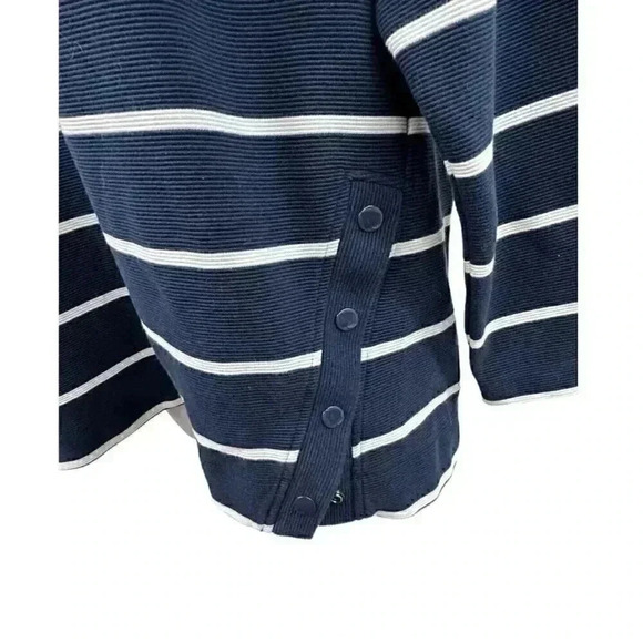 Loft’s Lou & Grey navy stripped sweater with side snaps women’s size XL - Picture 2 of 7